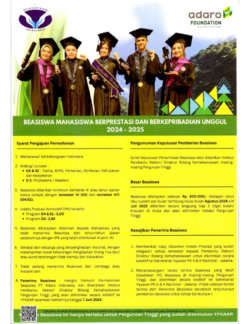 Info Beasiswa Adaro Foundation Himatika Ugm