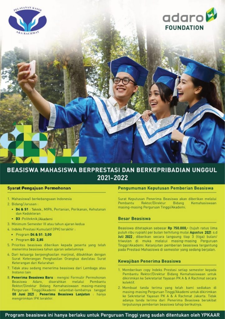 Info Beasiswa Adaro Foundation – Himatika UGM