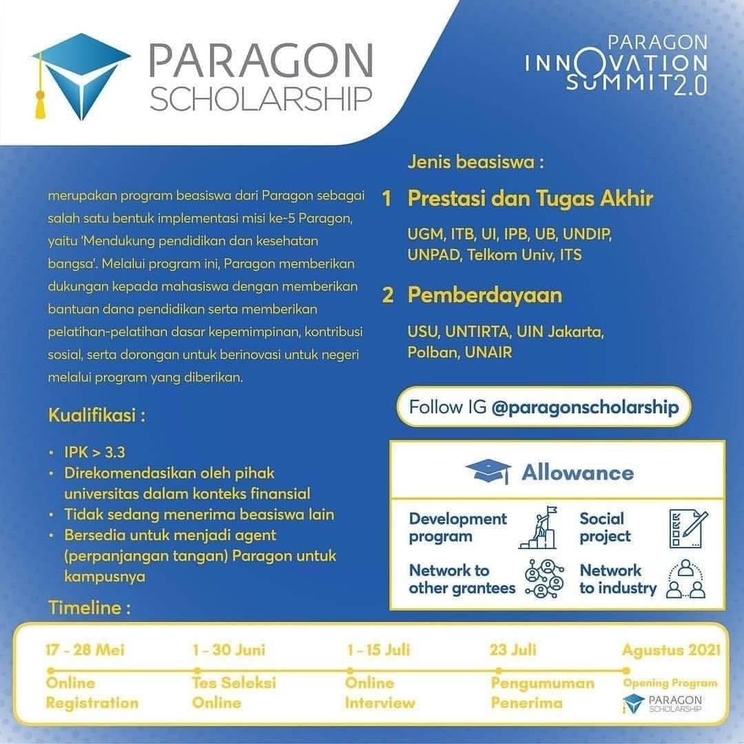 Info Beasiswa Paragon – Himatika UGM