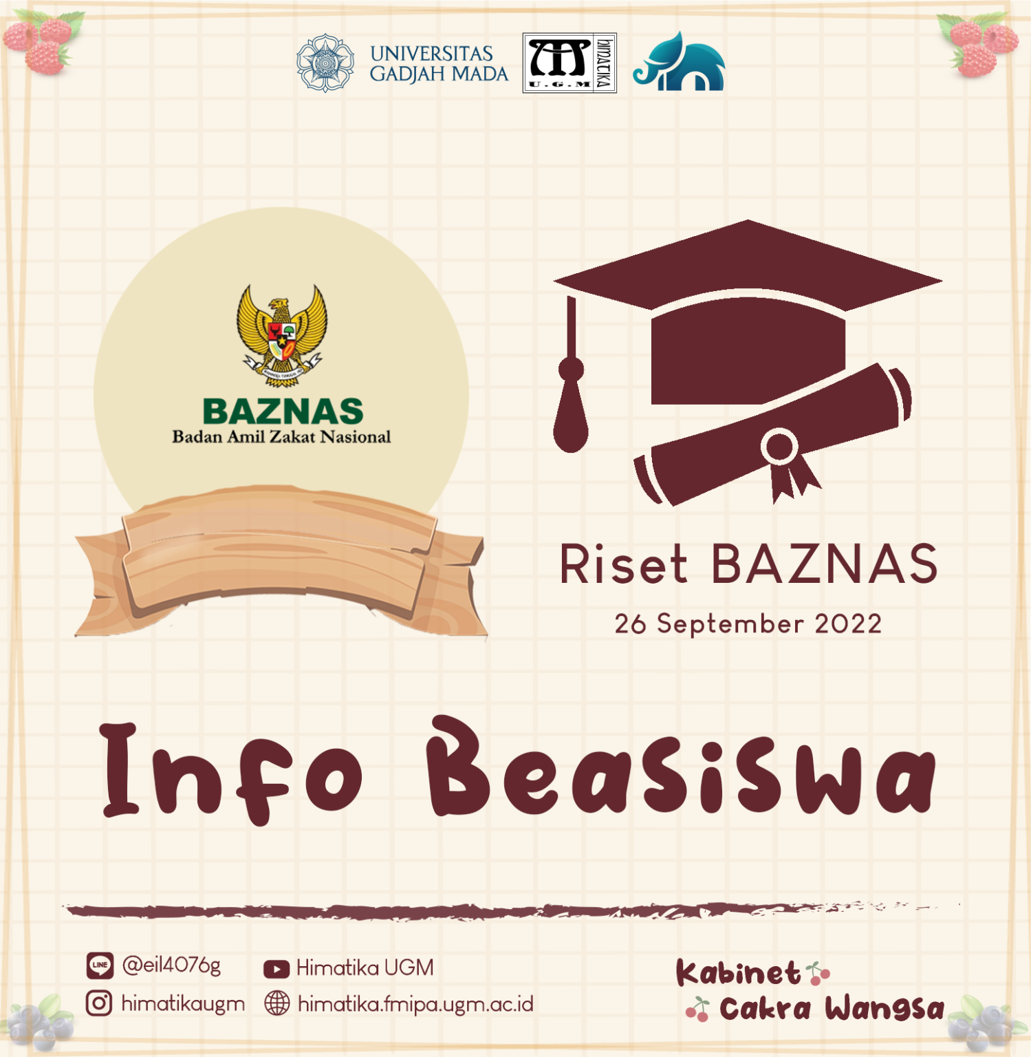 Beasiswa Riset BAZNAS – Himatika UGM